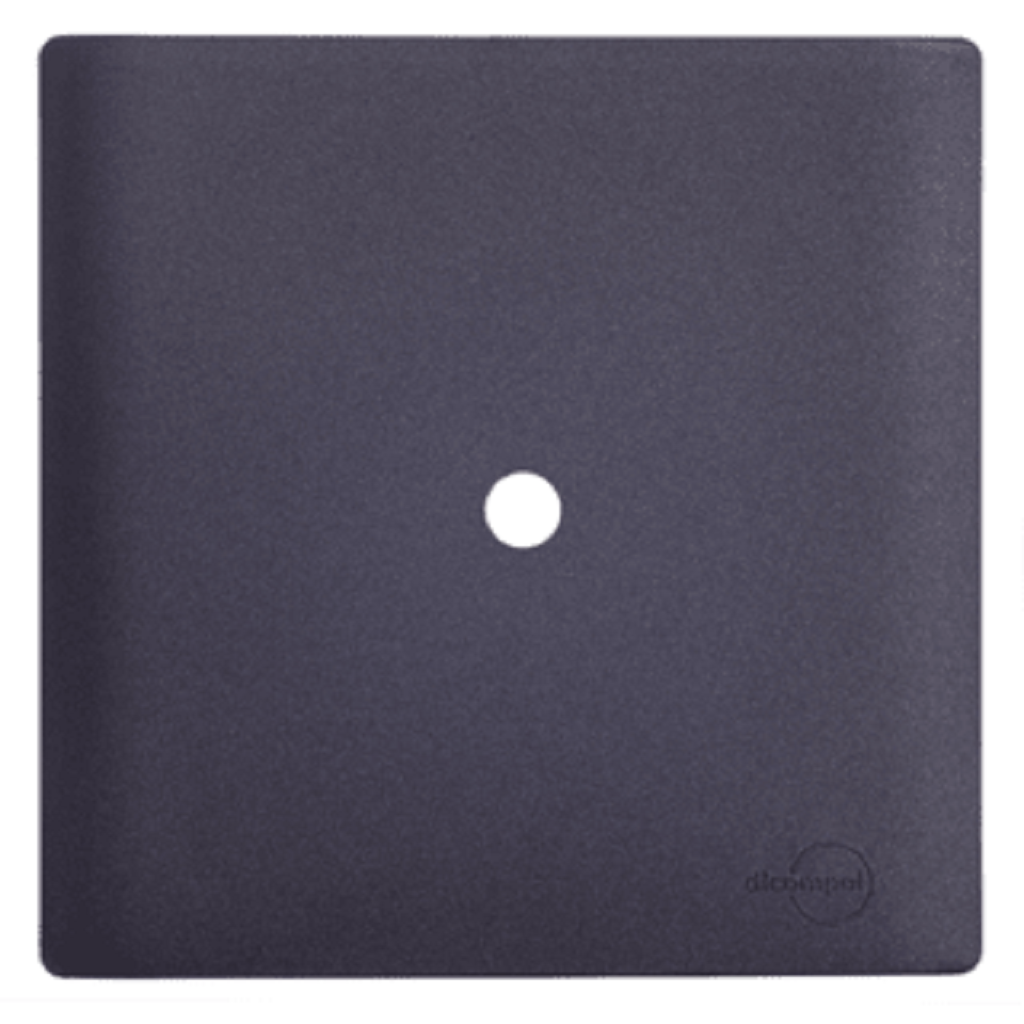 Placa 4x4 com Furo Preto/Grafite Novara