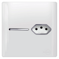 Interruptor Simples com Tomada 10A - Branco com Cromado