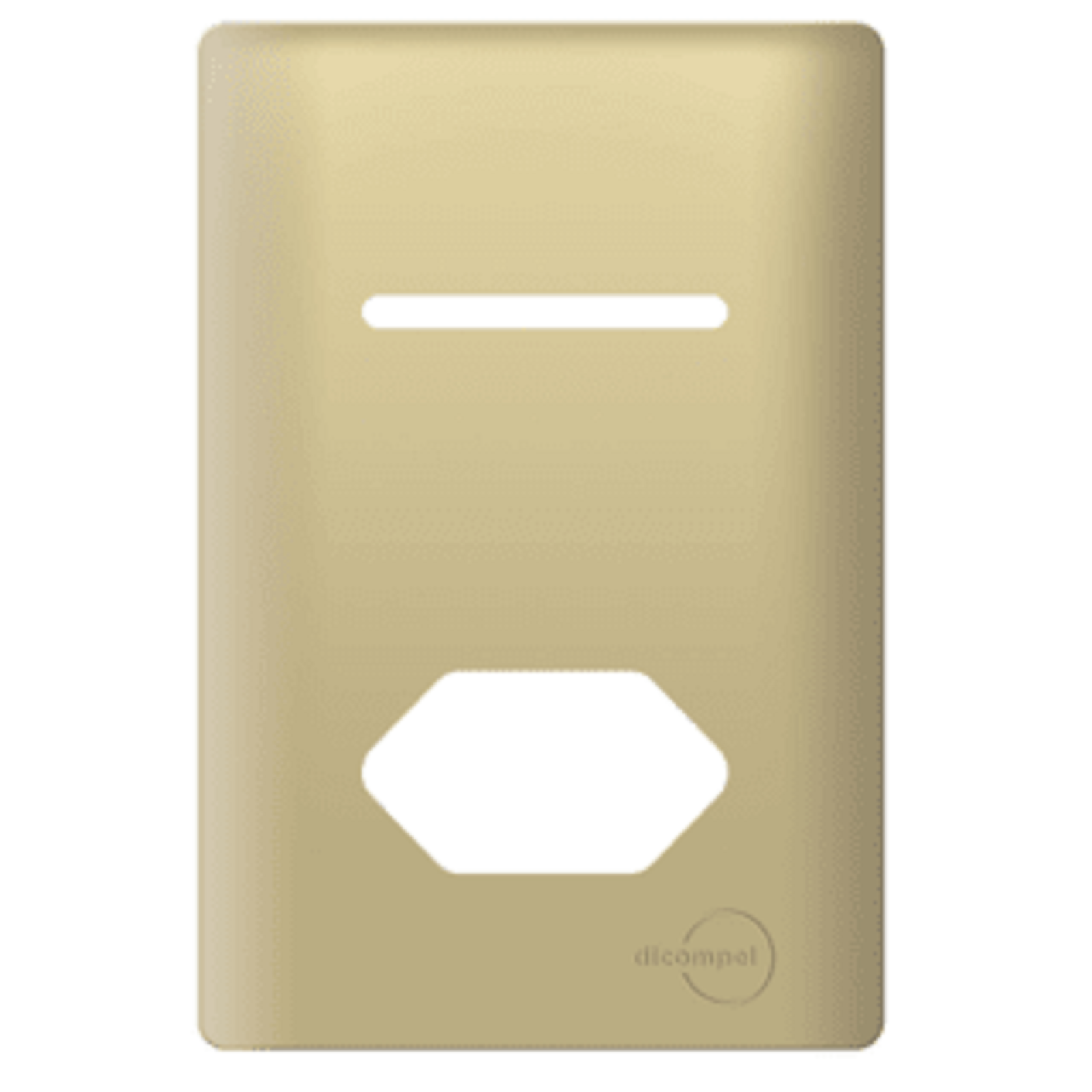 Interruptor 1 Tecla Paralelo com Tomada 10A Novara Dourado com Gold