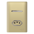Interruptor 1 Tecla Simples com Tomada 10A Novara Dourado com Cromado
