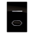 Interruptor 1 Tecla Simples com Tomada 10A Preto Brilhante