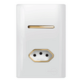 Interruptor Simples + Tomada 10A Branco Novara Gold