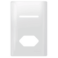 Placa 4x2 p/ 1 interruptor + 1 Tomada Branco brilhante