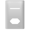 Placa 4x2 p/ 1 Interruptor com 1 Tomada Prata Novara