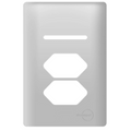 Placa 4x2 p/ 1 Interruptor com 2 Tomada Prata Novara