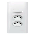 Interruptor Simples + 2 Tomada 10A Total White