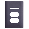 Placa 4x2 p/ 1 Interruptor + 2 Tomadas Preto/Grafite Novara