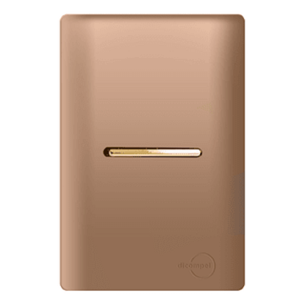 Interruptor Único Paralelo Horizontal Ouro Rose Novara Gold