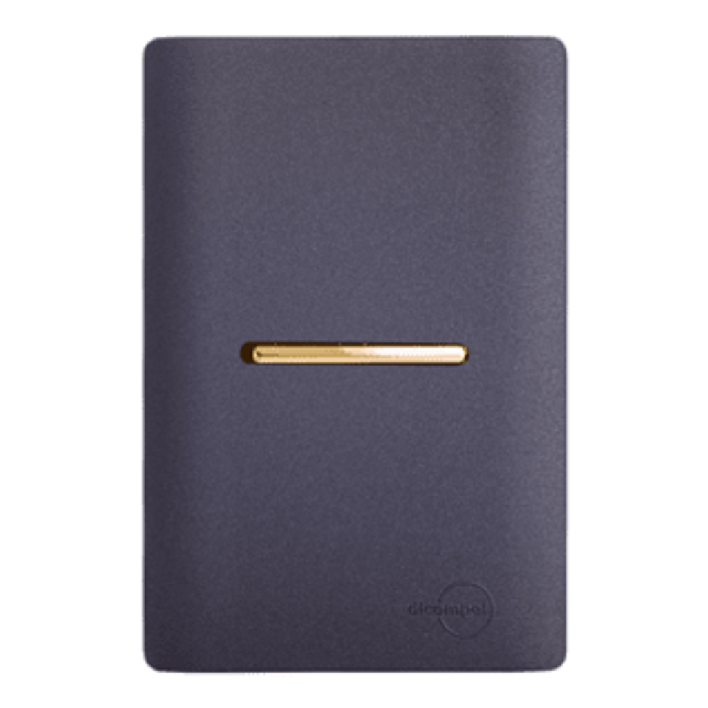 Interruptor Paralelo Horizontal Novara Preto/Grafite com Gold