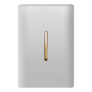 Interruptor Único Simples Vertical Prata com Gold