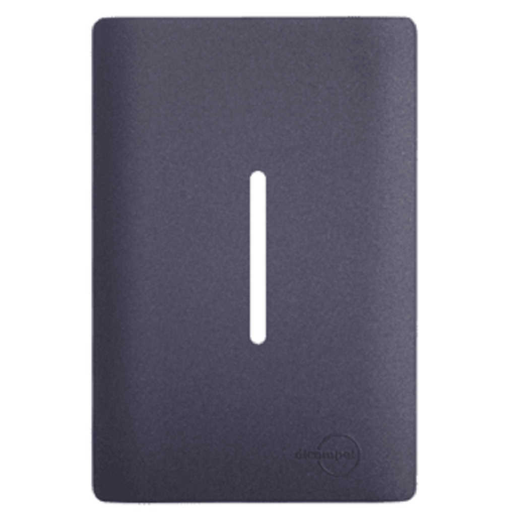 Placa 4x2 p/ 1 Interruptor Vertical Preto/Grafite Novara