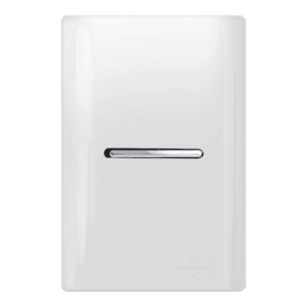 Interruptor Simples Horizontal Branco com Cromado