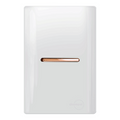 Interruptor 1 Tecla Paralela Horizontal Branca com Ouro Rose