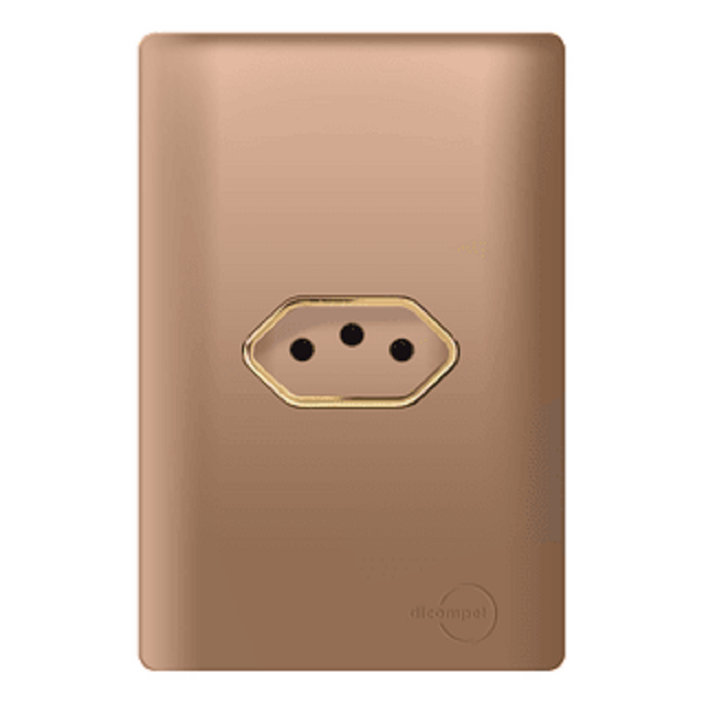 Tomada Horizontal 10A  Novara Ouro Rose Gold