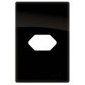 Placa 4x2 p/ 1 Tomada Horizontal Preto Brilhante Novara