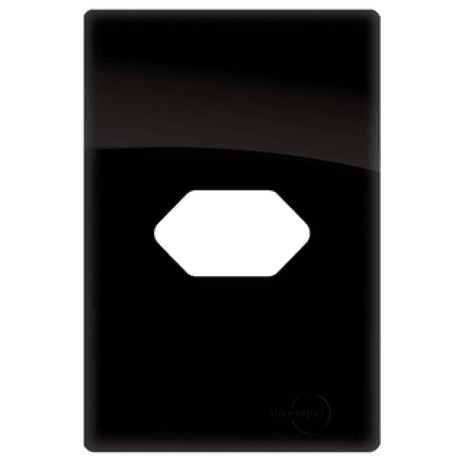 Placa 4x2 p/ 1 Tomada Horizontal Preto Brilhante Novara