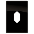 Placa 4x2 p/ 1 Tomada Vertical Preto Brilhante Novara