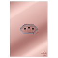 Tomada única 20A Novara Glass Ouro Rosé com Cromado