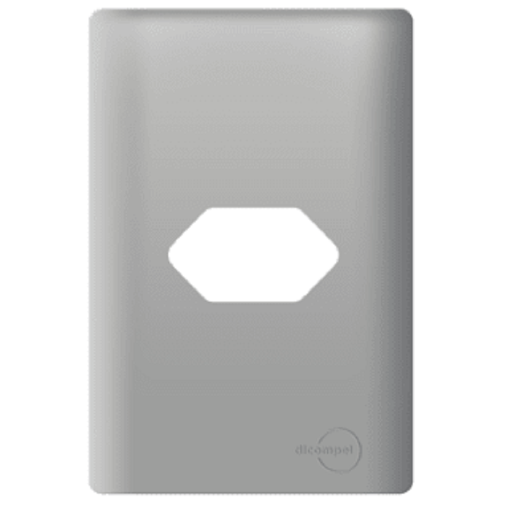 Placa 4x2 P/ 1 Tomada Horizontal Aço Novara