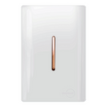 Interruptor 1 Tecla Paralela Vertical Branca com Ouro Rose