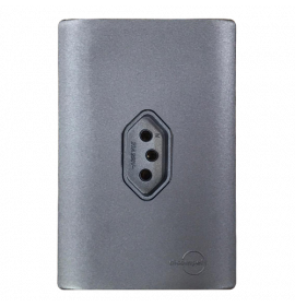 Tomada Única 20A Vertical  Novara Preto Grafite Total