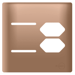 Placa 4x4 p/ 2 Interruptores e 2 Tomadas Ouro Rose Novara