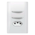 Interruptor 2 Teclas Paralelas com Tomada 10A Total White