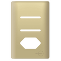 Interruptor 2 Teclas Paralelo com Tomada 20A Novara Dourado com Gold