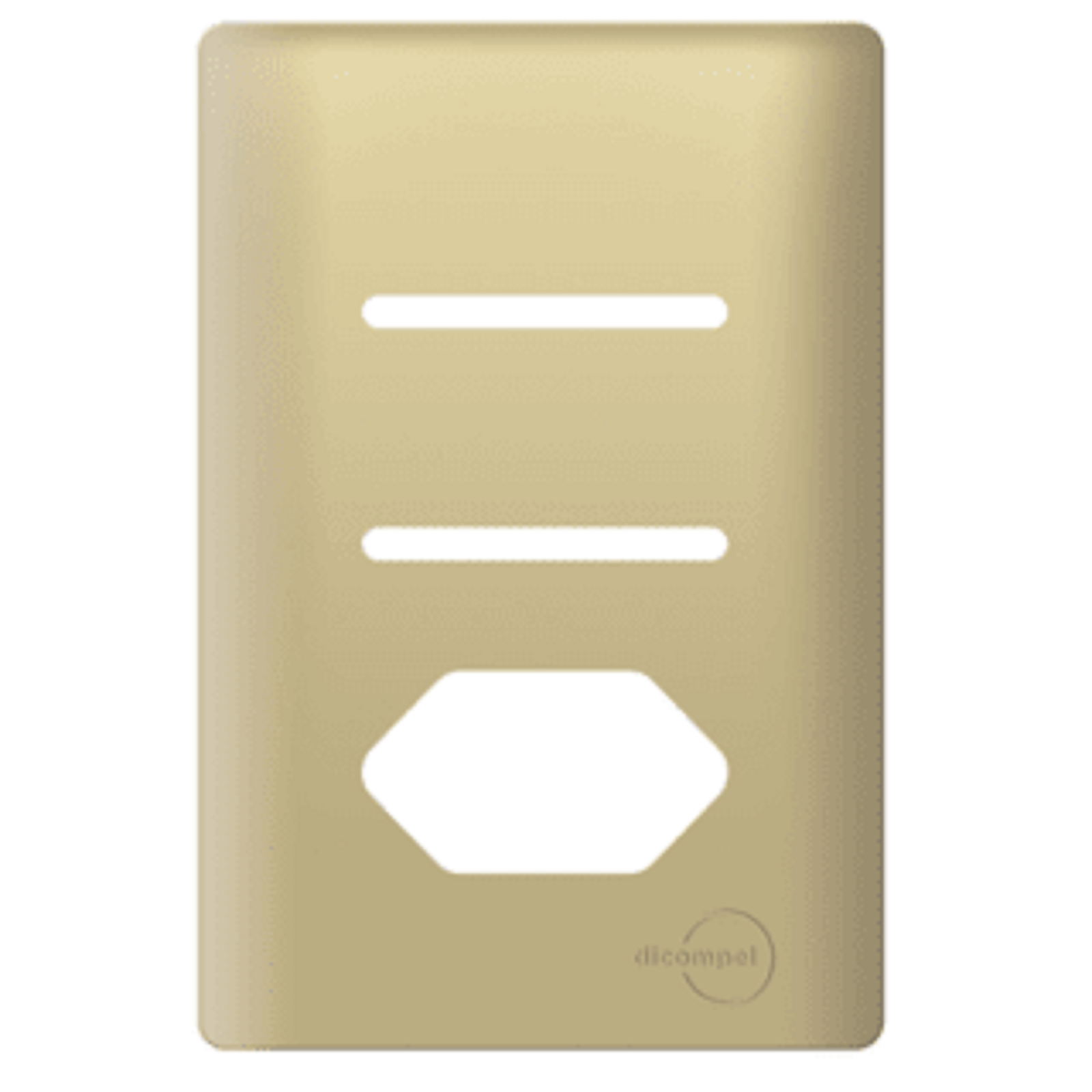Placa 4x2 P/ 2 Interruptores e 1 Tomada Novara Dourado