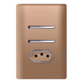 Interruptor 1 Simples e 1 Paralelo + Tomada 20A Ouro Rose com Cromado