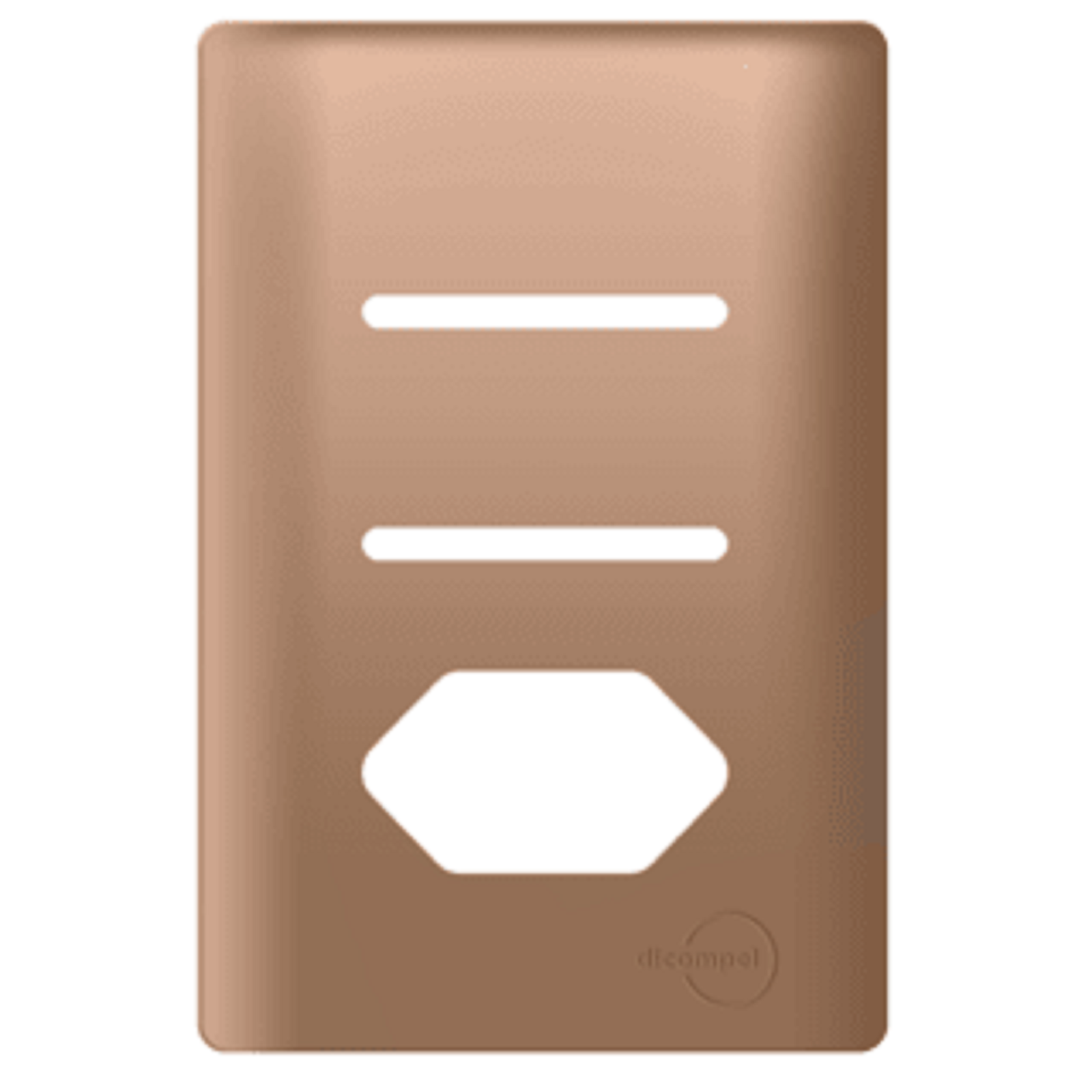 Placa 4x2 p/ 2 Interruptores com Tomada Ouro Rosê