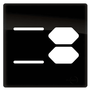 Placa 4x4 P/ 2 Interruptores + 2 Tomadas Preto Brilhante Novara