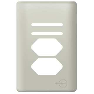 Placa 4x2 P/ 2 Tomadas + 2 Interruptores Champanhe Novara
