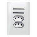 Interruptor 2 Teclas Simples + 2 Tomada 20a Novara Branco com Crom