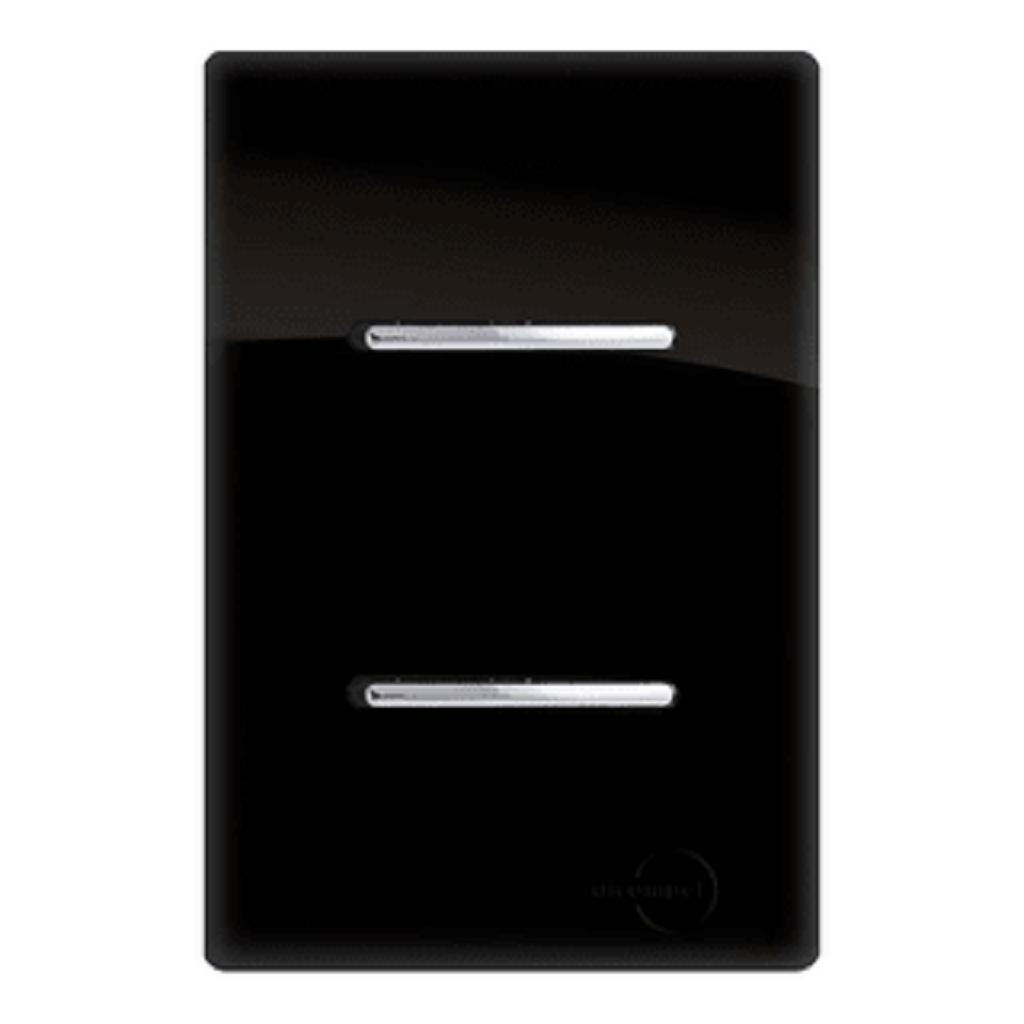 Interruptor Duplo Simples Preto Brilhante