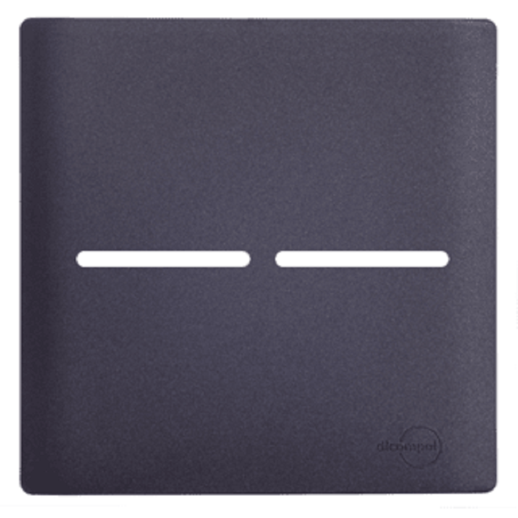 Placa 4x4 p/ 2 Interruptores Preto/Grafite Novara