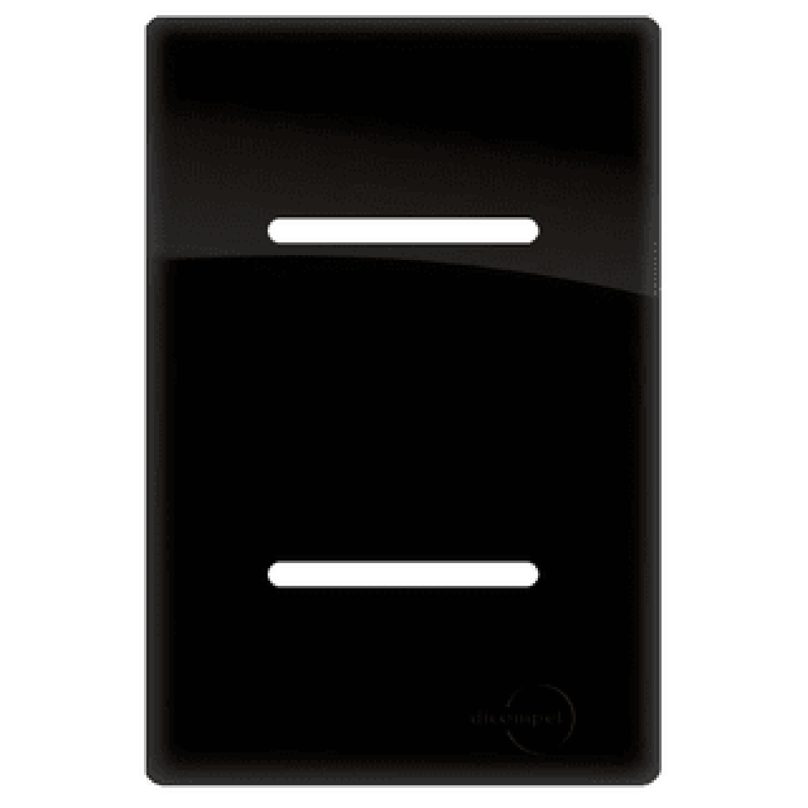 Placa 4x2 p/ 2 Interruptores Preto Brilhante Novara