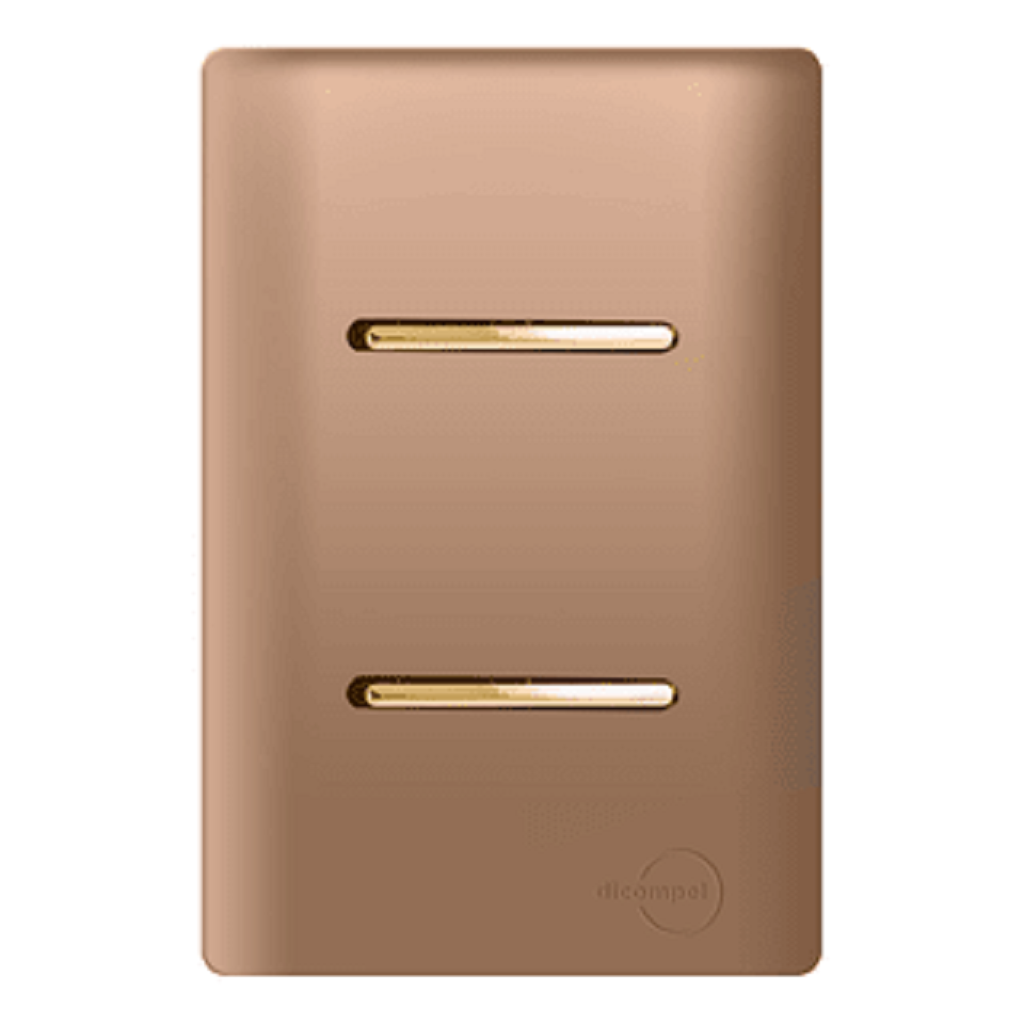 Interruptor Duplo Simples Ouro Rose Novara Gold