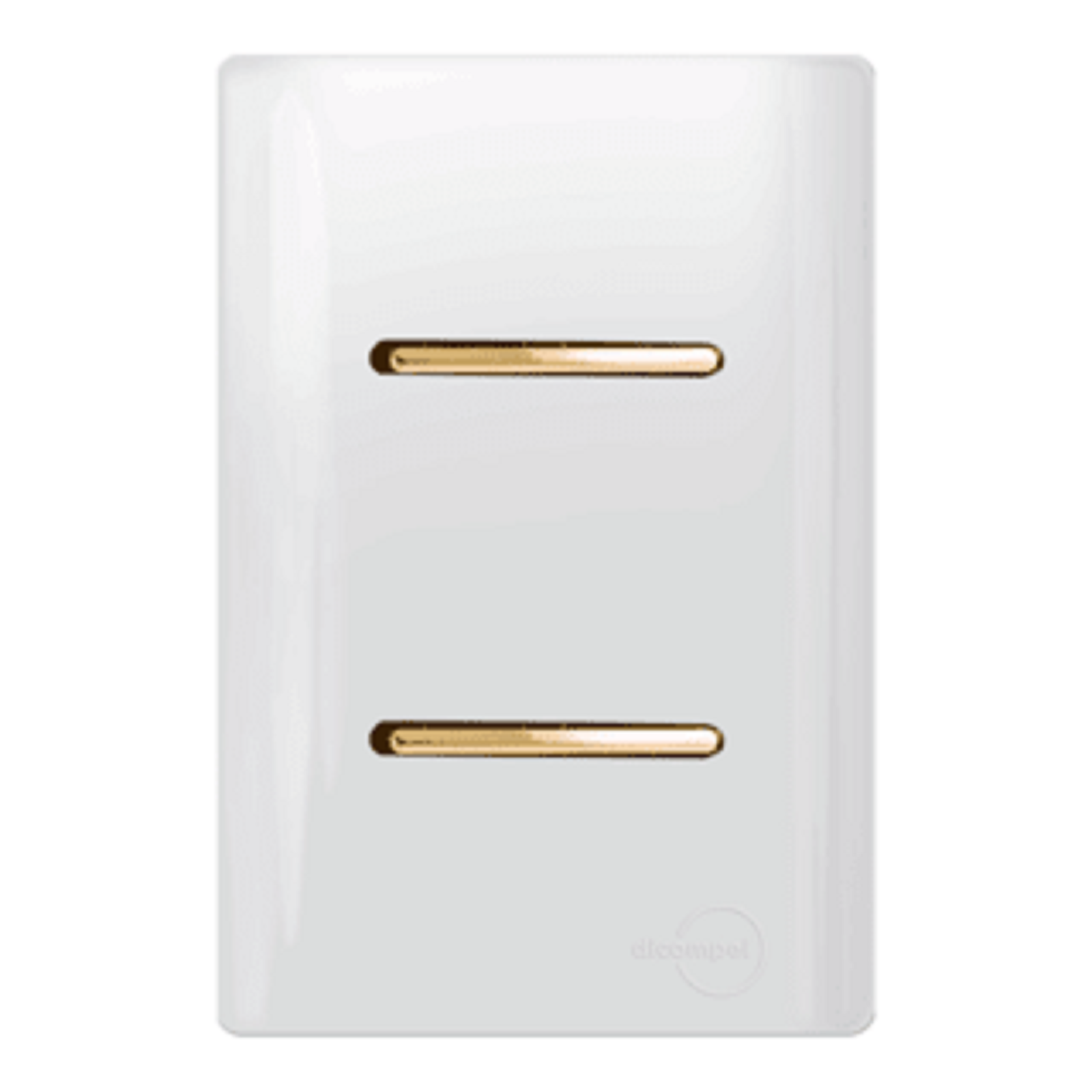 Interruptor Duplo Simples Branco Novara Gold