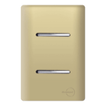 Interruptor Duplo Simples Novara Dourado com Cromado