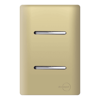 Interruptor Duplo Simples Novara Dourado com Cromado