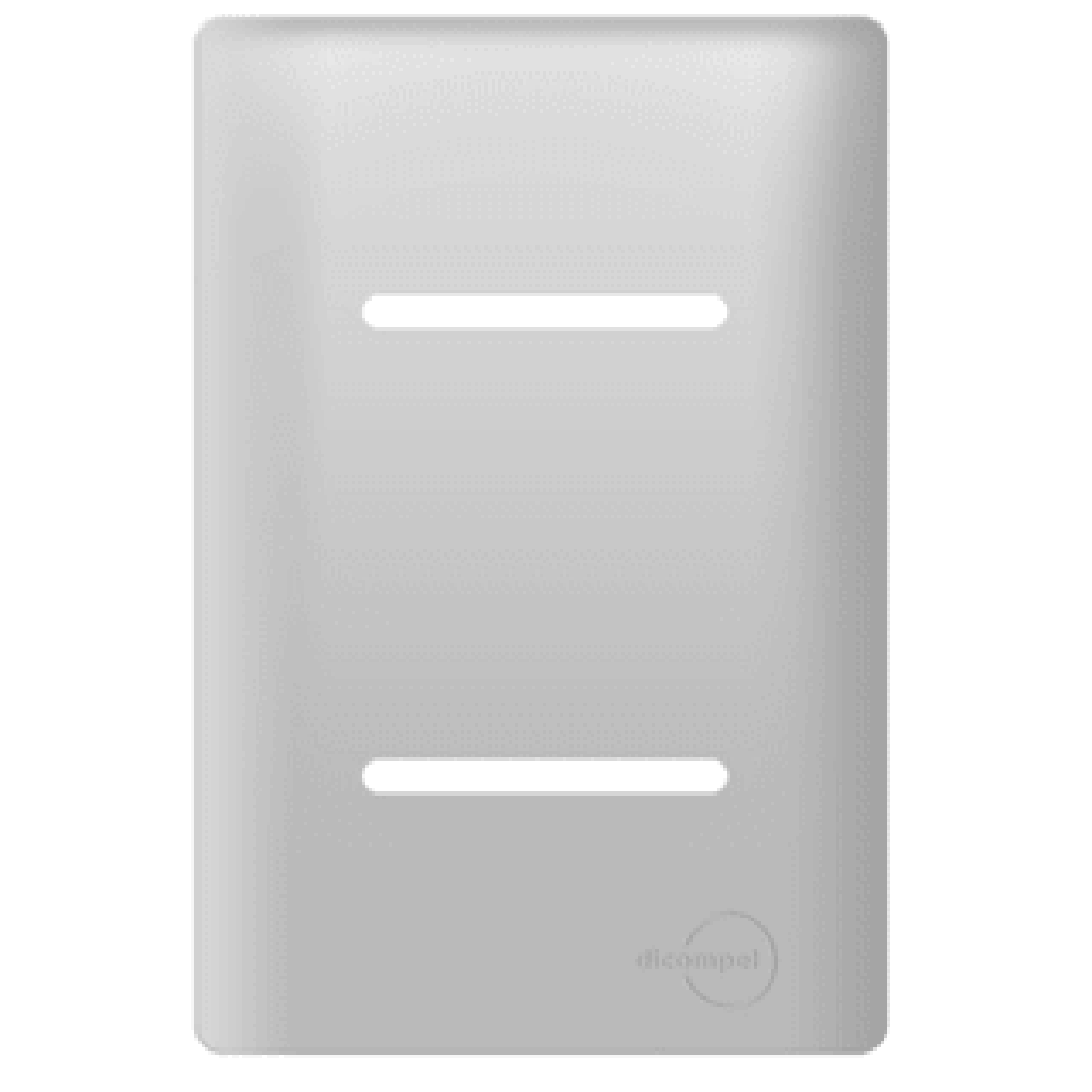 Placa 4x2 p/ 2 Interruptores Prata Novara