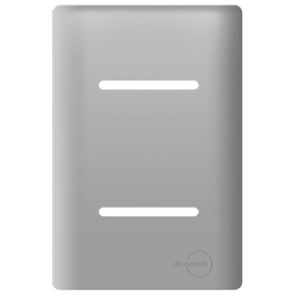 Placa 4x2 P/ 2 Interruptores Aço Novara