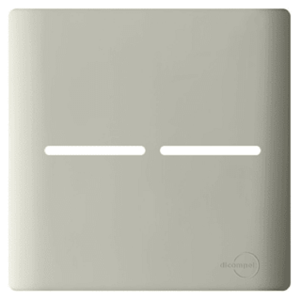 Placa 4x4 para 2 Interruptores + Suporte - Novara Champanhe