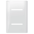 Placa 4x2 para 2 Interruptores Horizontais + Suporte - Novara Branco Brilhante
