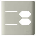 Placa 4x4 para 2 Interruptores e 2 Tomadas + Suporte - Novara Champanhe