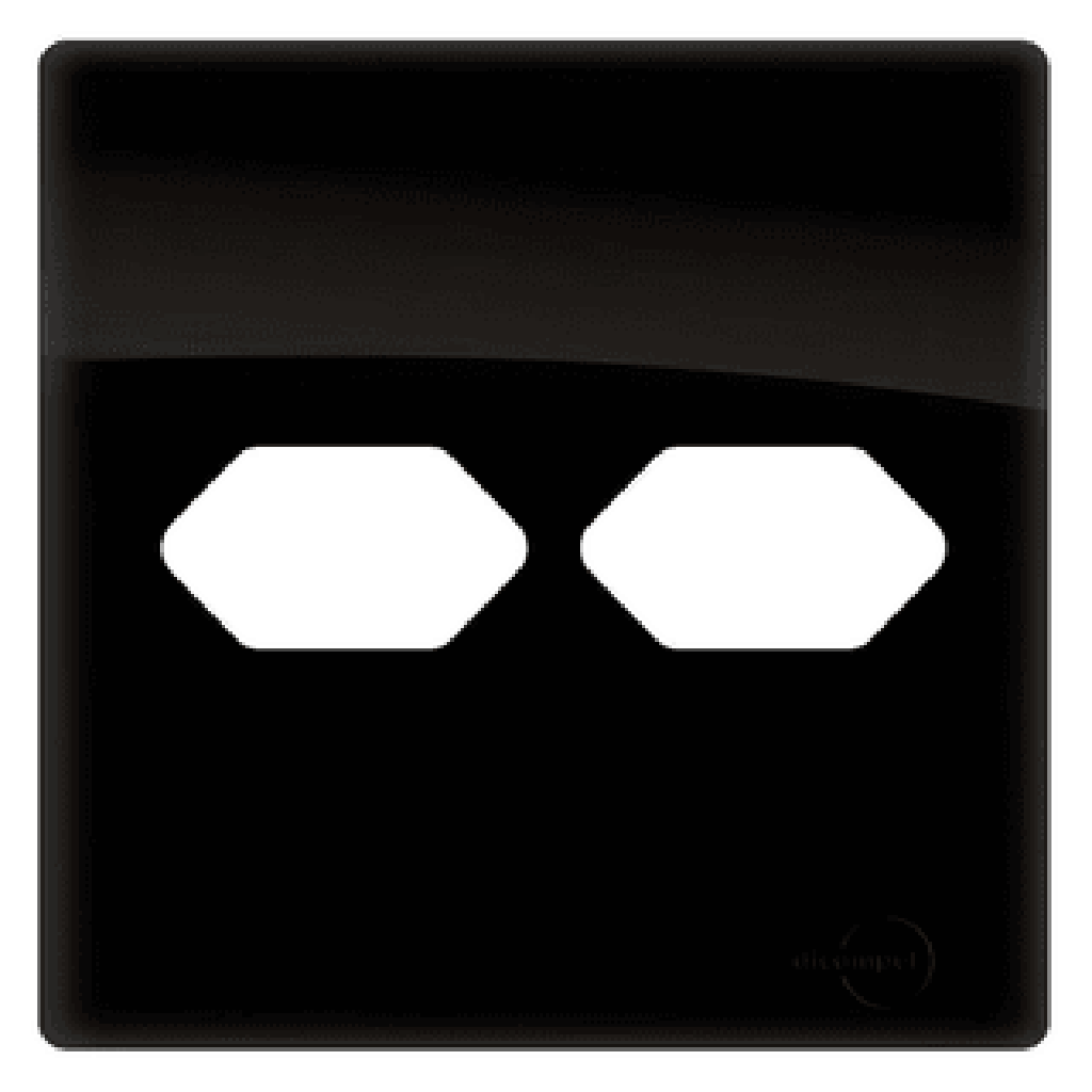 Placa 4x4 P/ 2 Tomadas Preto Brilhante Novara