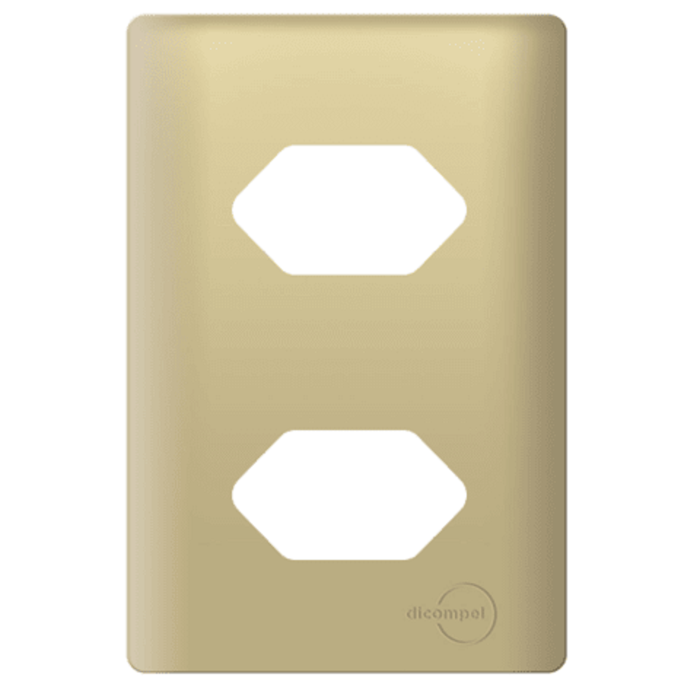 Placa 4x2 P/ 2 Tomadas Novara Dourado