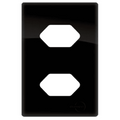 Placa 4x2 p/ 2 Tomadas Preto Brilhante Novara