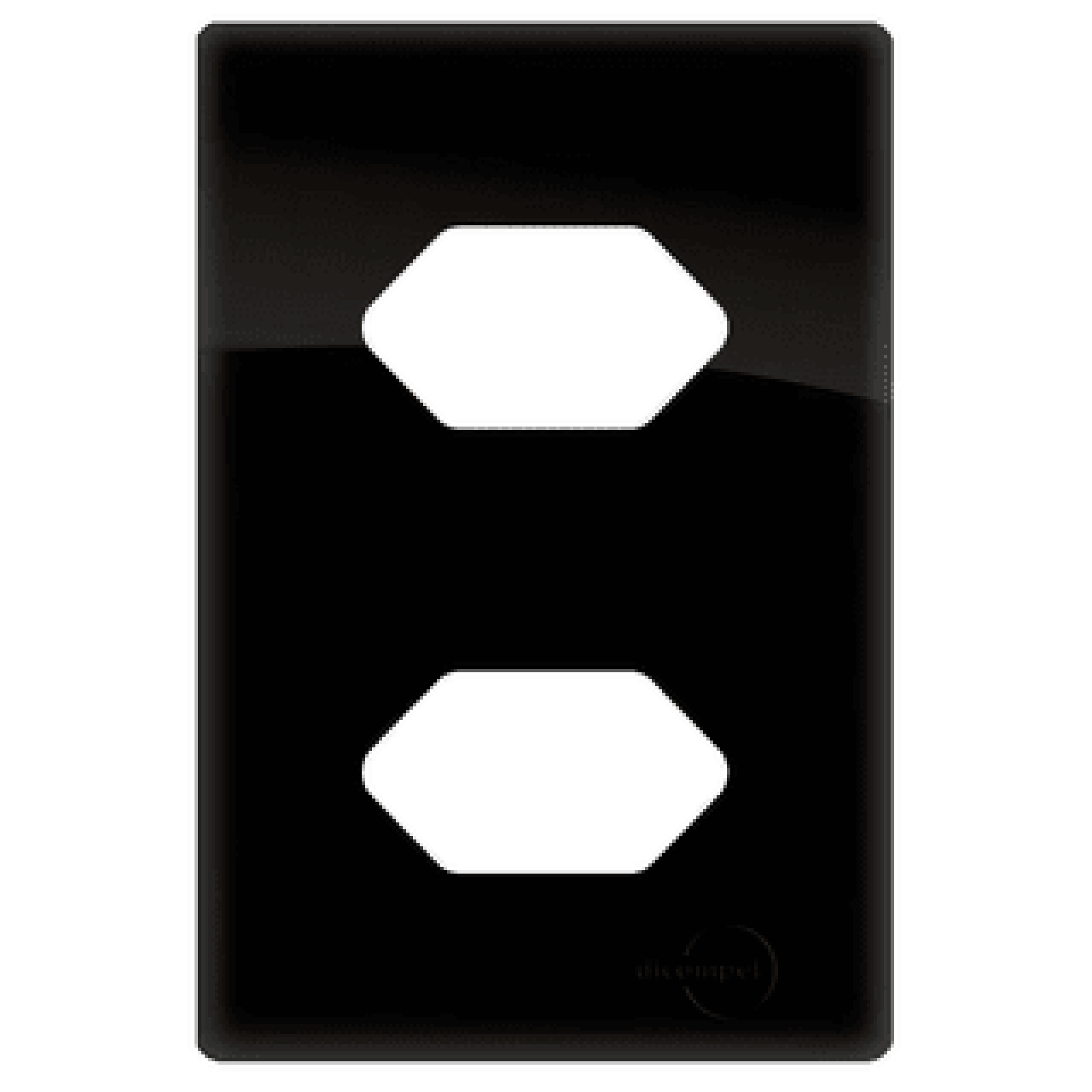 Placa 4x2 p/ 2 Tomadas Preto Brilhante Novara